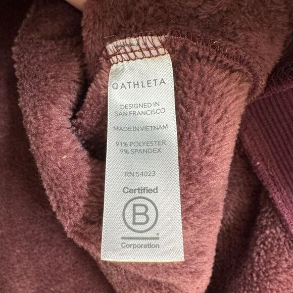 Athleta Double Cozy Karma Funnel Neck Burgundy Boxy Fit Medium - Picture 7 of 13